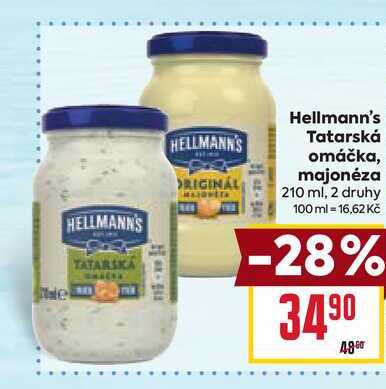 HELLMANN'S Tatarská  omáčka 210 ml