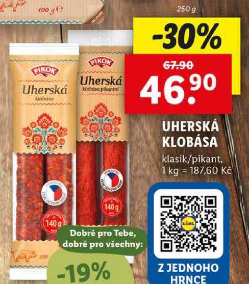 UHERSKÁ KLOBÁSA, 250 g