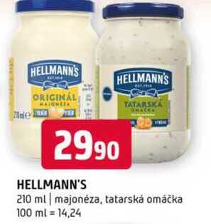 Hellmann's Tatarská omáčka, Majonéza porcovaná 210ml