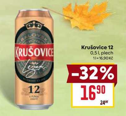 Krušovice 12 0,51, plech 