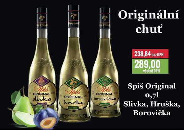 Spiš Original, Slivka, Hruška, Borovička, 0,7l