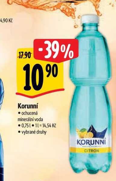  Korunní   ochucená minerální voda • 0,75 l