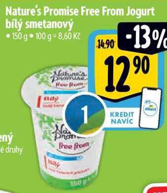 Nature's Promise Free From Jogurt bílý smetanový, 150 g 