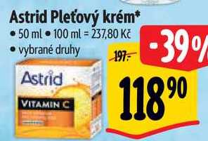 Astrid Pleťový krém, 50 ml