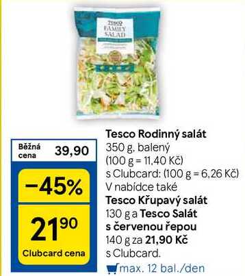 Tesco Rodinný salát, 350 g, balený 