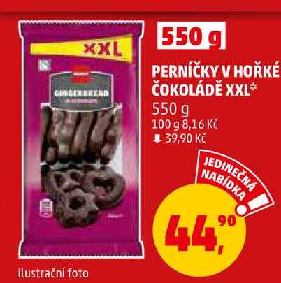 PERNÍČKY V HOŘKÉ ČOKOLÁDĚ XXL, 550 g
