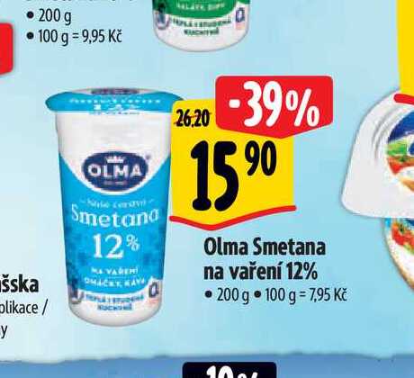   Olma Smetana na vaření 12% 200 g 