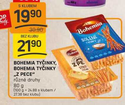 BOHEMIA TYČINKY ,,Z PECE" různé druhy 80 g