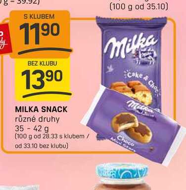 MILKA SNACK různé druhy 35-42 g 