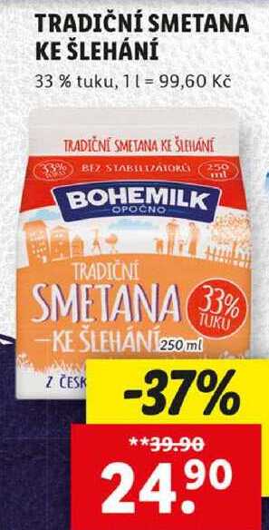 TRADIČNÍ SMETANA KE ŠLEHÁNÍ, 250 ml