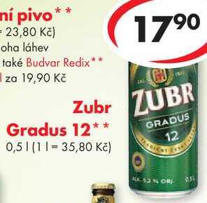 Zubr Gradus 12, 0,5 l