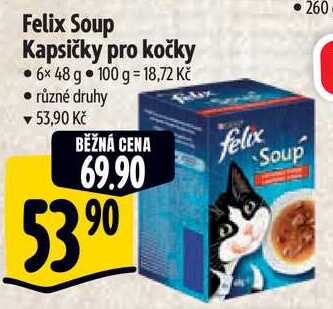 Felix Soup Kapsičky pro kočky, 6x 48 g