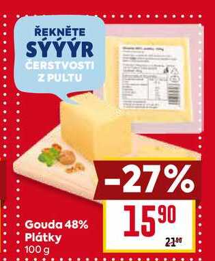 Gouda 48% Plátky 100 g 