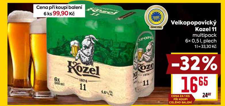 Velkopopovický Kozel 11 multipack 6x 0,51, plech 