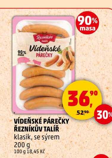 VÍDEŇSKÉ PÁREČKY ŘEZNÍKŮV TALÍŘ, 200 g