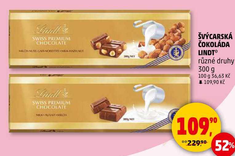 ŠVÝCARSKÁ ČOKOLÁDA LINDT, 300 g 