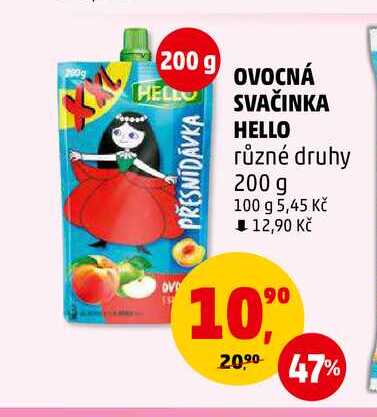 OVOCNÁ SVAČINKA HELLO, 200 g