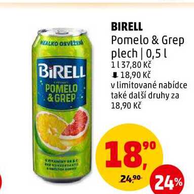 BIRELL POMELO &GREP BIRELL plech, 0,5 l