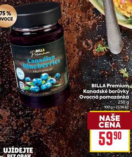 BILLA Premium Kanadské borůvky Ovocná pomazánka 250 g