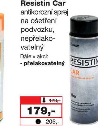 Resistin Car antikorozní sprej na ošetření podvozku, nepřelako- Proxim vatelný