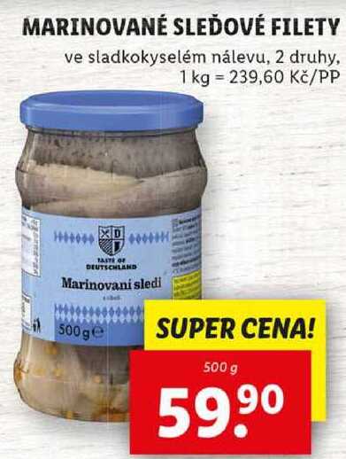 MARINOVANÉ SLEĎOVÉ FILETY, 500 g