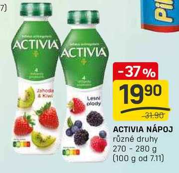 ACTIVIA NÁPOJ různé druhy 270-280 g  v akci