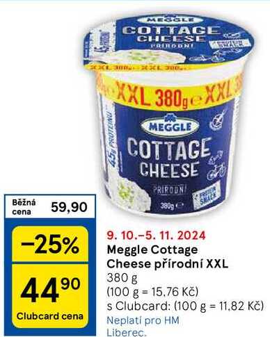 Meggle Cottage Cheese přírodní XXL, 380 g