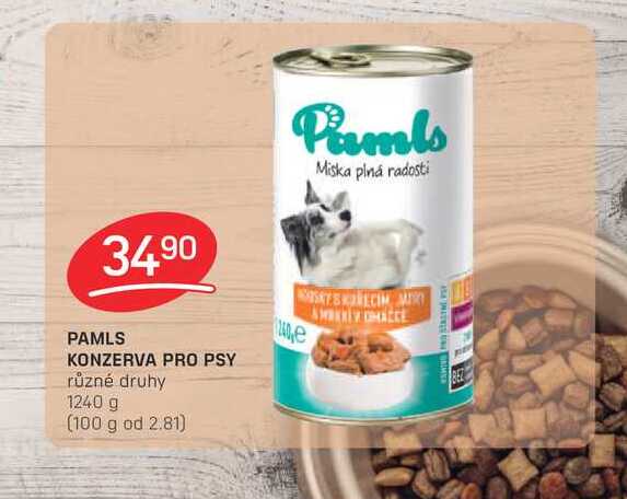 PAMLS KONZERVA PRO PSY různé druhy 1240 g 