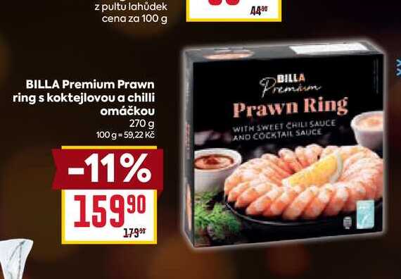 BILLA Premium Prawn ring s koktejlovou a chilli omáčkou 270 g 