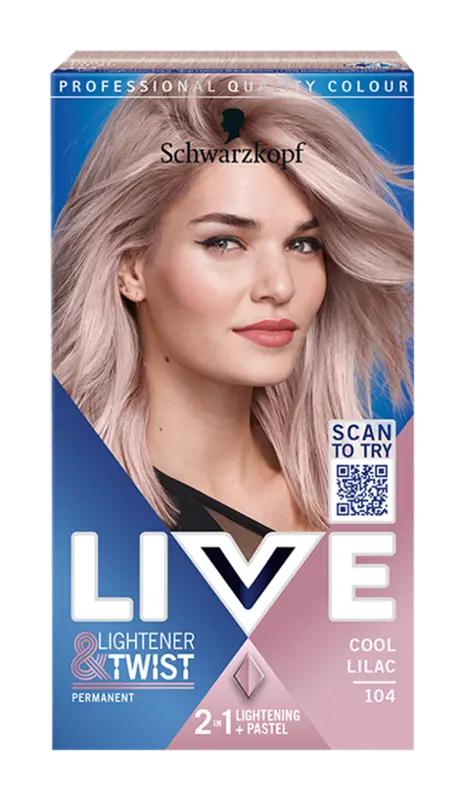 Schwarzkopf Barva na vlasy Live Lightener + Twist 104 cool lilac, 1 ks