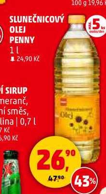 SLUNEČNICOVÝ OLEJ PENNY, 1 l 