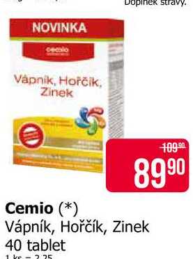 Cemio Vápník, Hořčík, Zinek 40 tablet