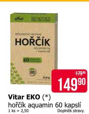 Vitar EKO hořčík aquamin 60 kapslí 