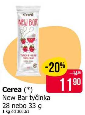 Cerea New Bar tyčinka 28 nebo 33 g 