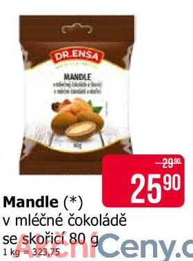 DR.ENSA Mandle v mléčné čokoládě se skořicí 80 g