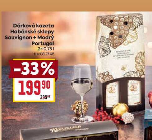 Dárková kazeta Habánské sklepy Sauvignon + Modrý Portugal 2x0,75l