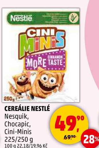 CEREÁLIE NESTLÉ Nesquik, Chocapic, Cini-Minis, 225/250 g