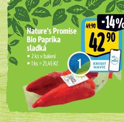 Nature's Promise Bio Paprika sladká • 2 ks 