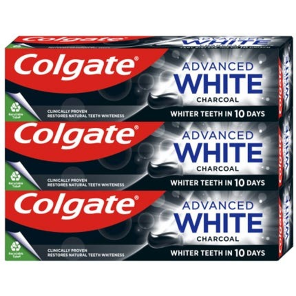 Colgate Advanced White Charcoal zubní pasta 3x75ml