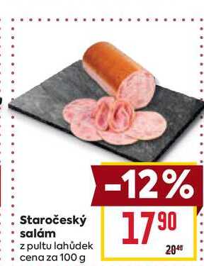 Staročeský salám z pultu lahůdek cena za 100 g 