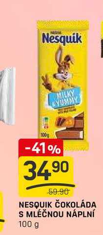 NESQUIK ČOKOLÁDA S MLÉČNOU NÁPLNÍ 100 g 