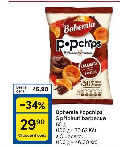 Bohemia Popchips S příchutí barbecue, 65 g