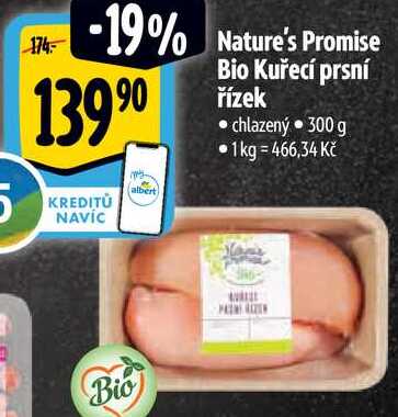 Nature's Promise Bio Kuřecí prsní řízek, 300 g