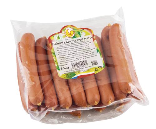 Kuřecí lahůdkové párky, 850 g