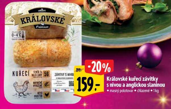 Královské kuřecí závitky s nivou a anglickou slaninou, 1 kg