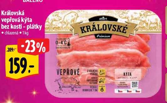 Královská vepřová kýta bez kosti - plátky, 1 kg