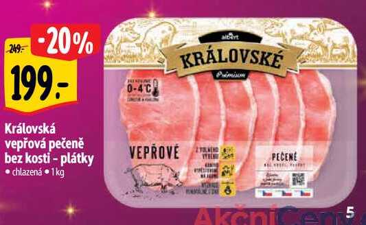 Královská vepřová pečeně bez kosti - plátky, 1 kg