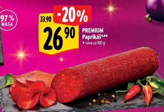 PREMIUM Paprikáš, cena za 100 g 