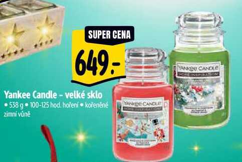 Yankee Candle - velké sklo, 538 g