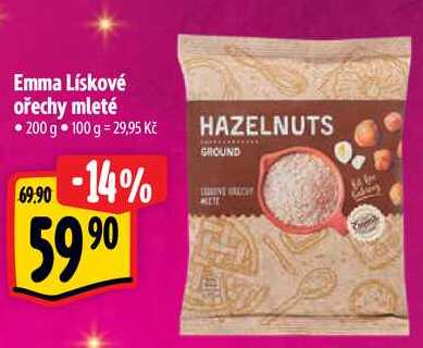 Emma Lískové ořechy mleté, 200 g